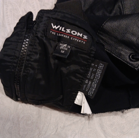 Black Wilson Leather Crop Top, Lace up front, Zippered Back, Size LVintage - Picture 4 of 4